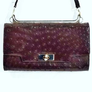 Vintage Ostrich Convertible Clutch/Hand/Shoulderbag
